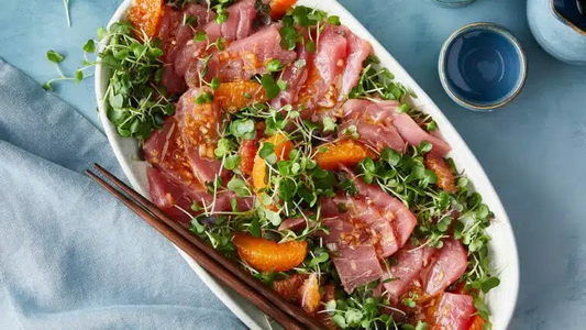 Yuzu and Blood Orange Sashimi Tuna Crudo